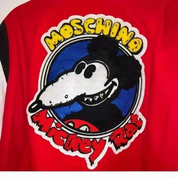 Moschino Mickey Rat Wool Blend Varsity Jacket US 8 excellent condition - Picture 6 of 9
